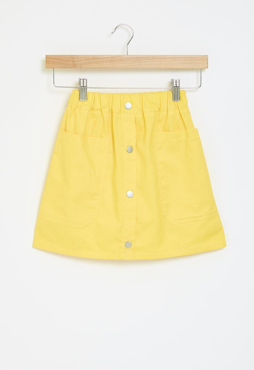 Pop Candy - Girls buttoned down skirt - yellow