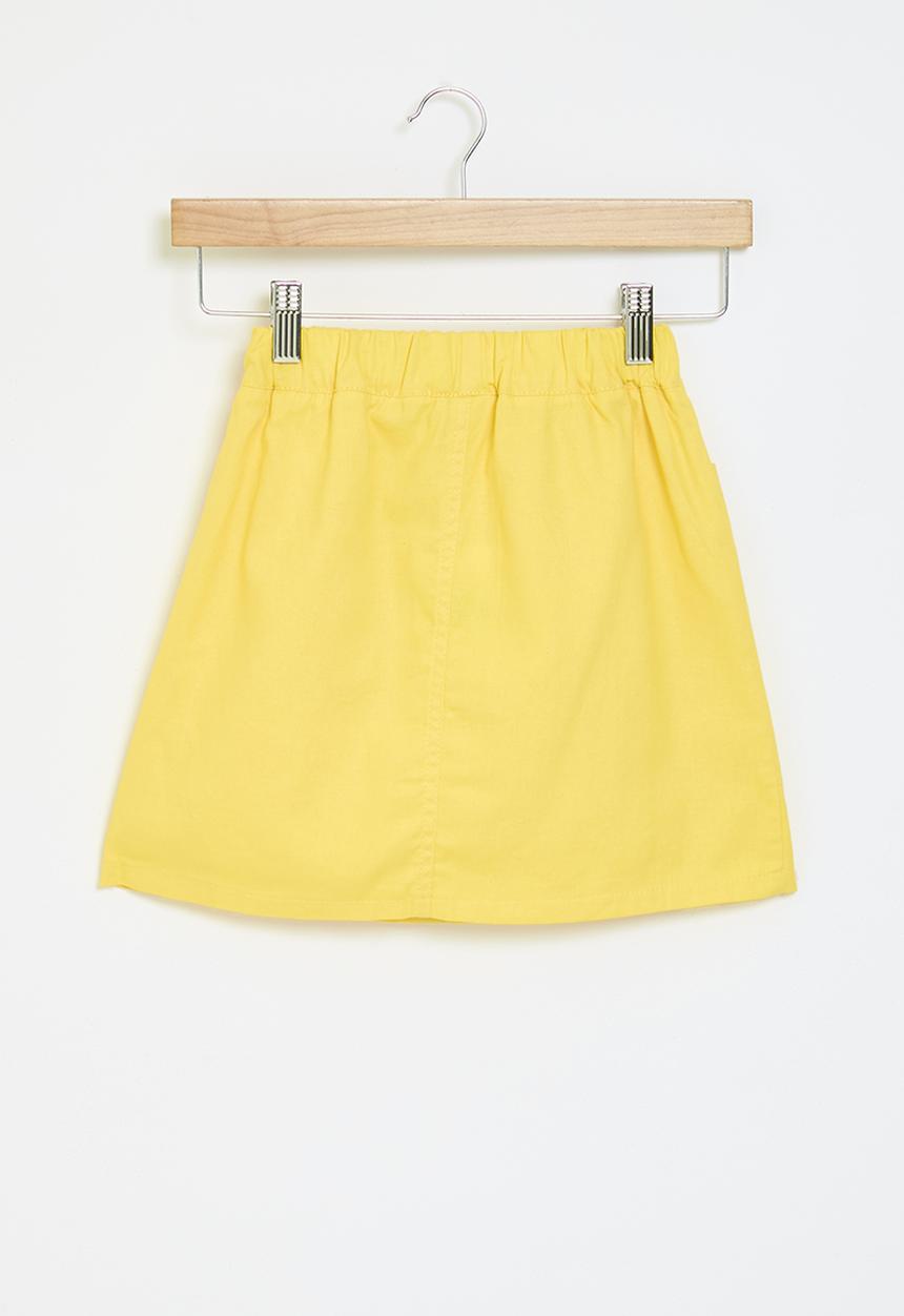 Pop Candy - Girls buttoned down skirt - yellow