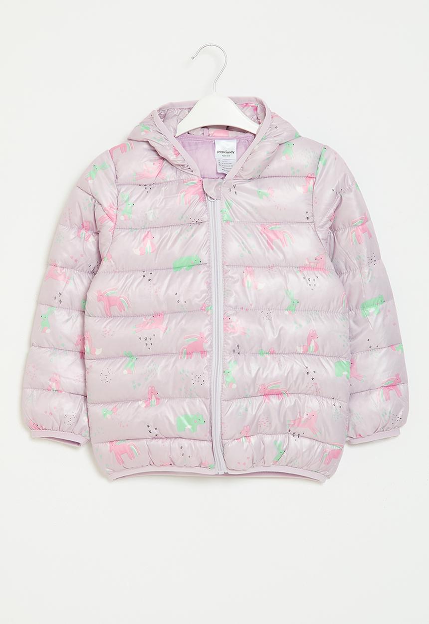 Pop Candy - Printed puffer jacket - purple