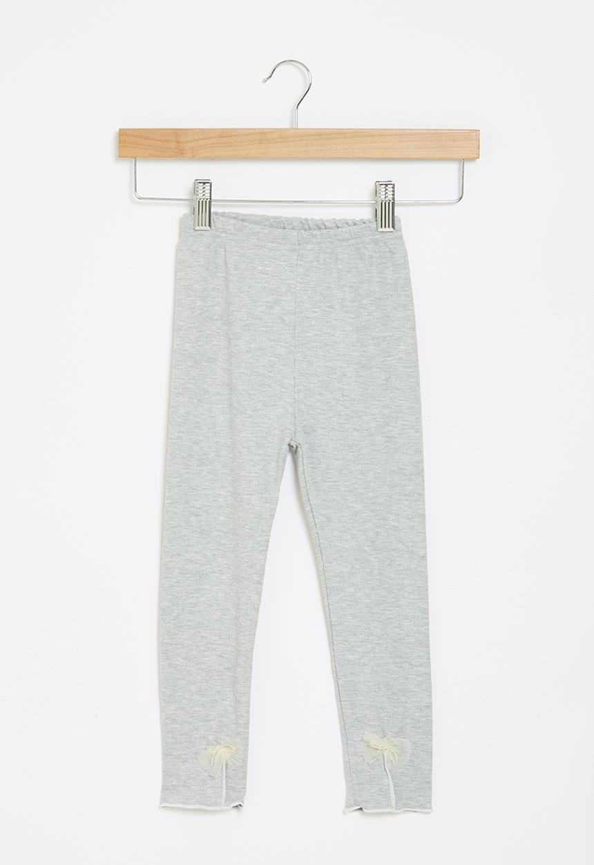 Pop Candy - Bow décor leggings - grey