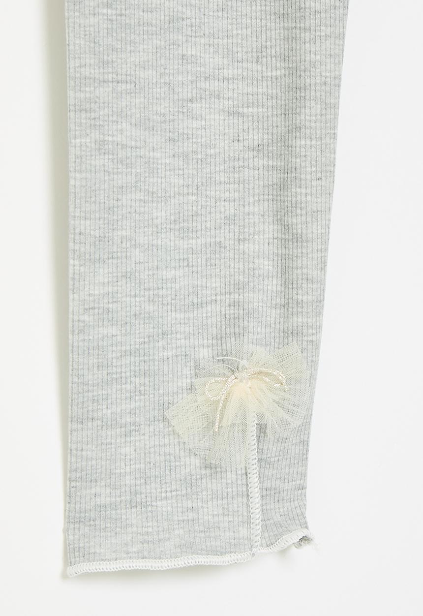 Pop Candy - Bow décor leggings - grey