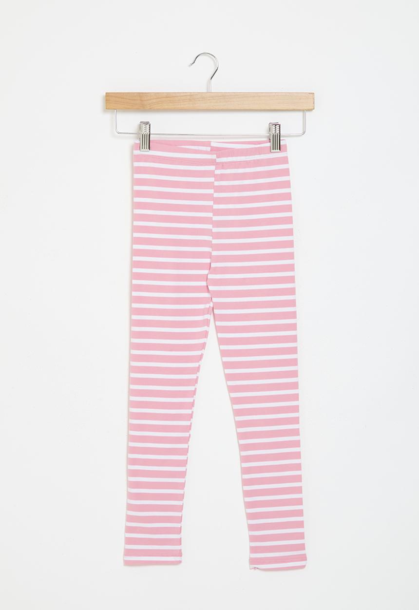 Pop Candy - Striped leggings - pink & white