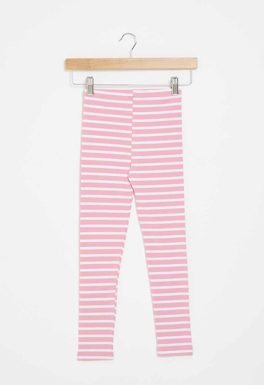 Pop Candy - Striped leggings - pink & white
