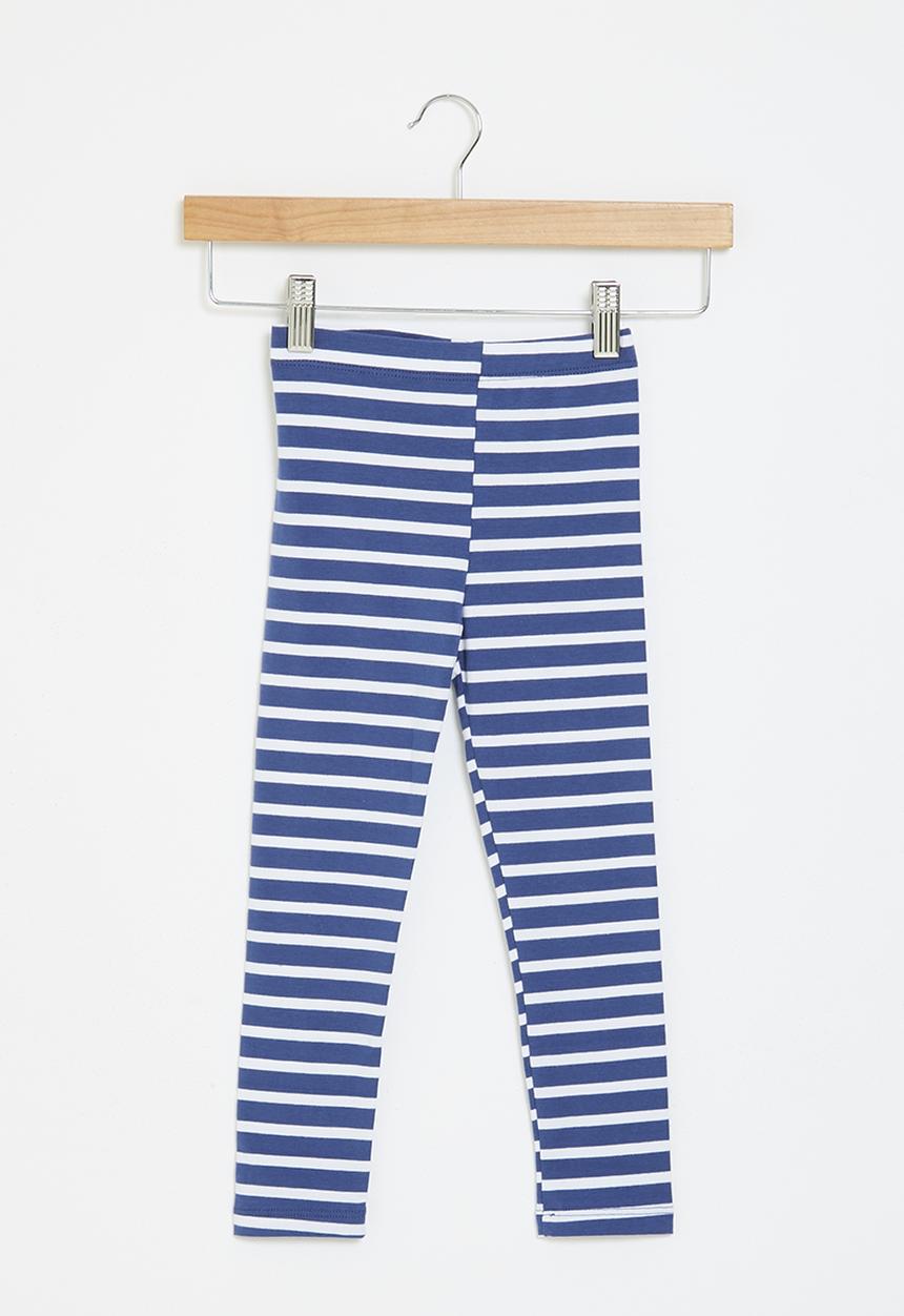 Pop Candy - Striped leggings - blue & white