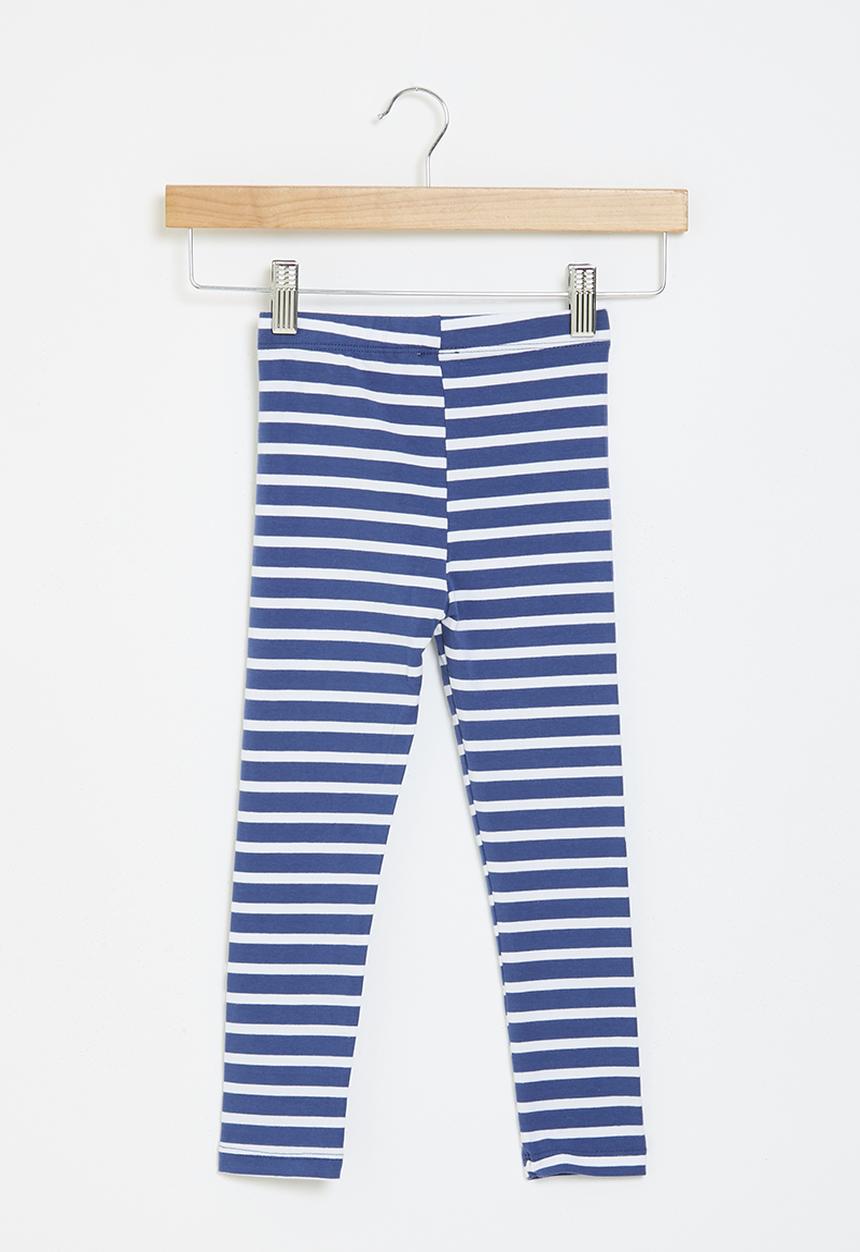 Pop Candy - Striped leggings - blue & white