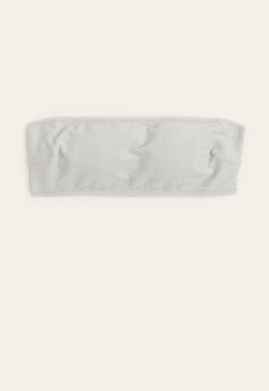 H&M - Padded bikini top - silver-coloured & glittery