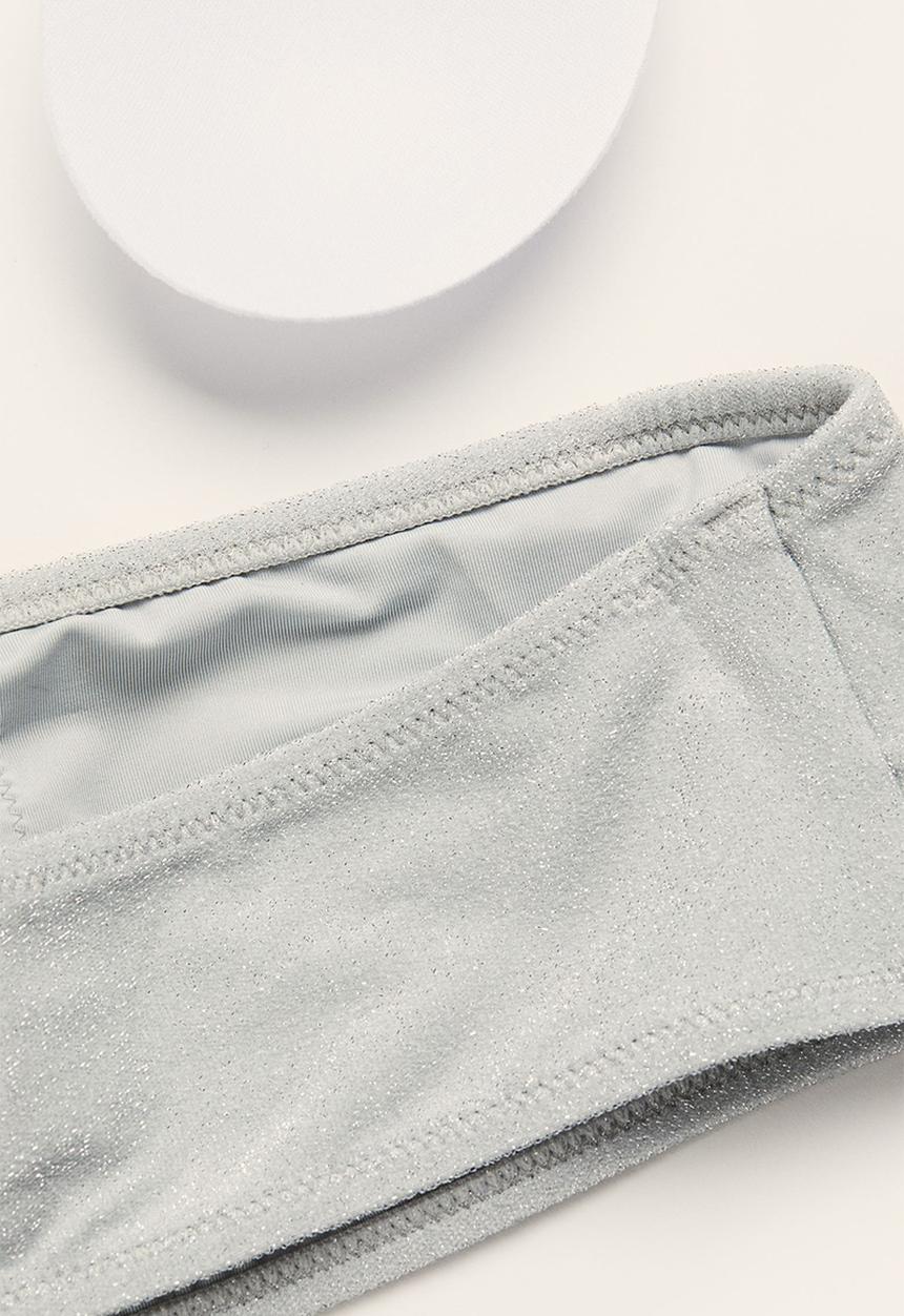 H&M - Padded bikini top - silver-coloured & glittery
