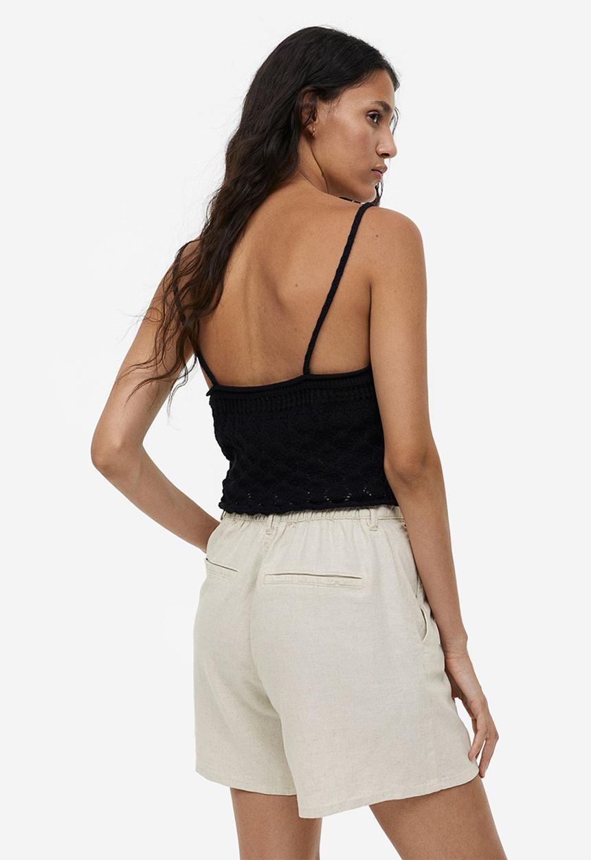 H&M - Linen-blend shorts - light beige