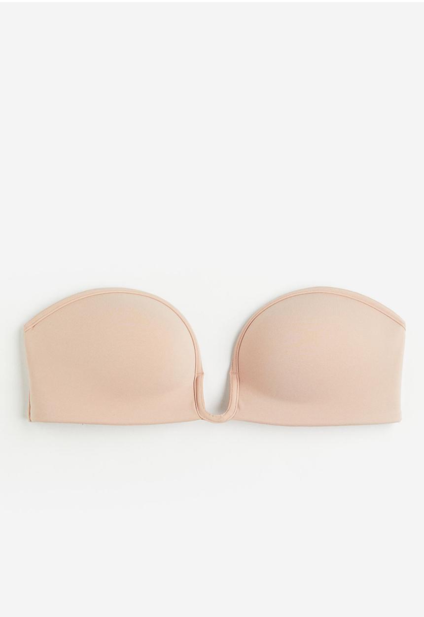H&M - Jersey push-up balconette bra - light beige