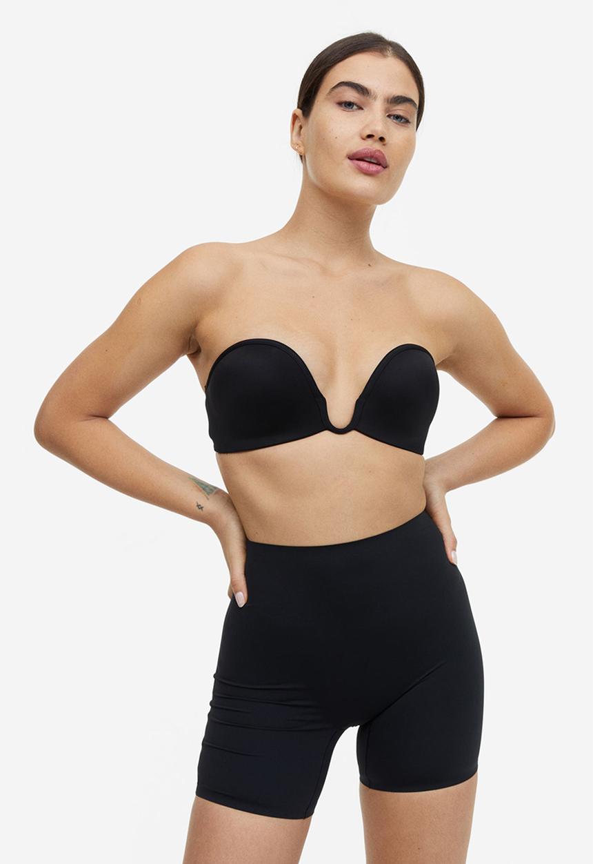 H&M - Jersey push-up balconette bra - black