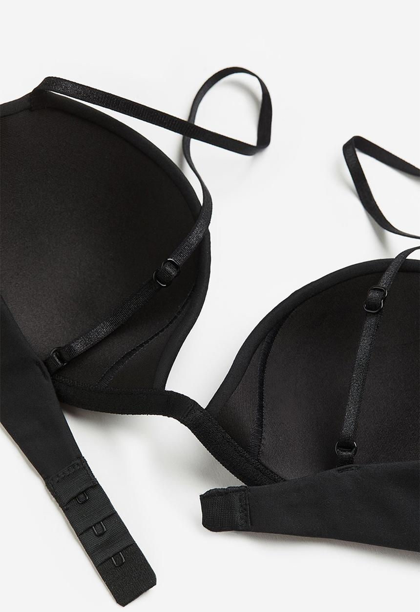 H&M - Padded underwired microfibre bra - black