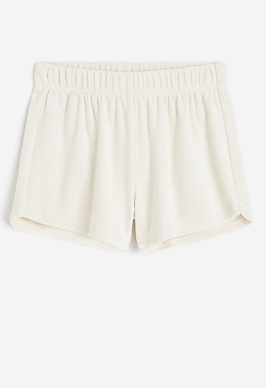 H&M - Velour shorts - natural white