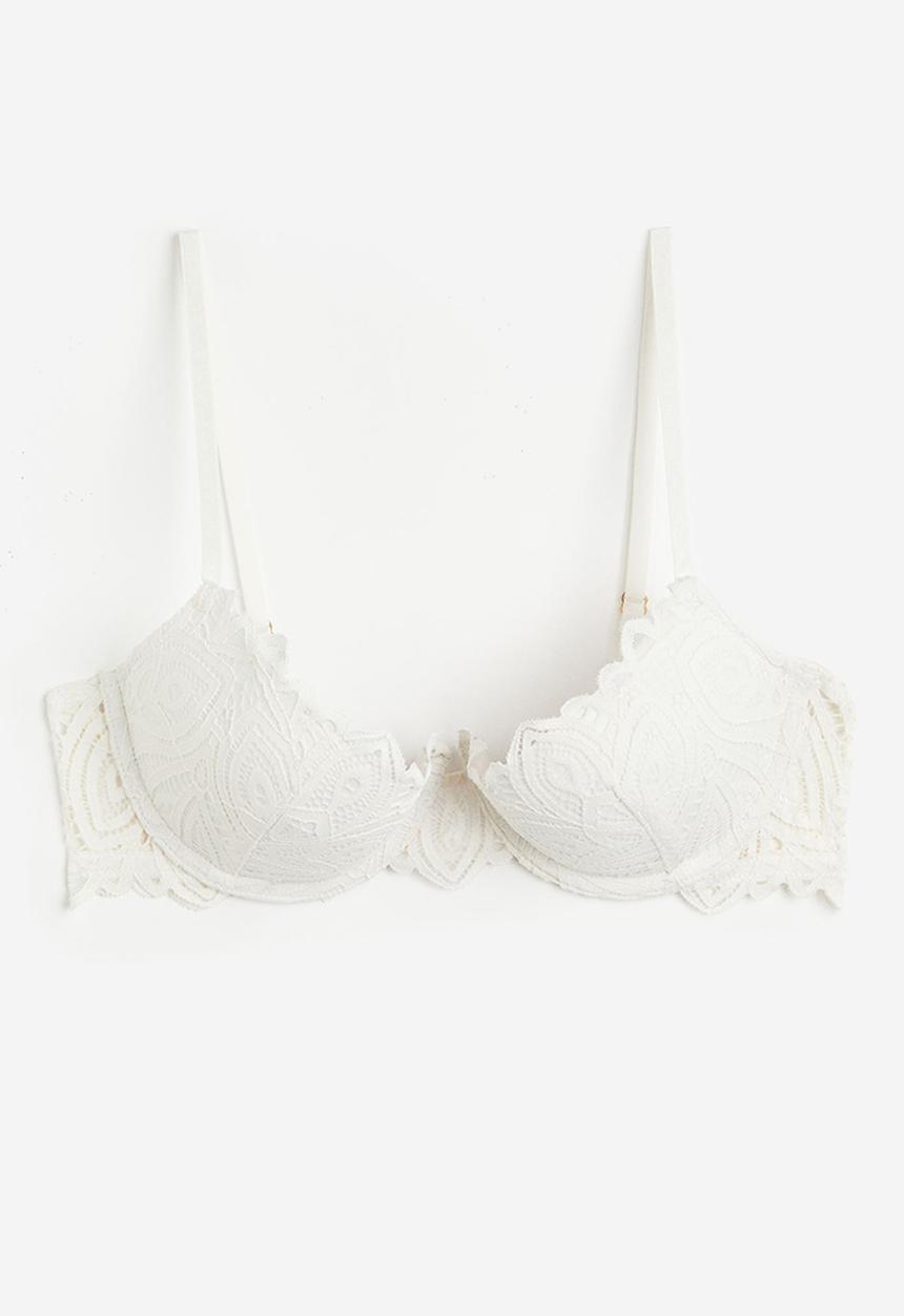 H&M - Lace push-up bra - white