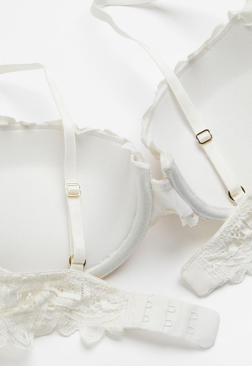 H&M - Lace push-up bra - white