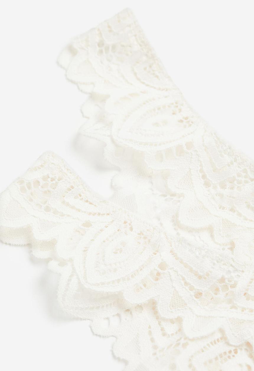 H&M - 2-pack lace thong briefs - white