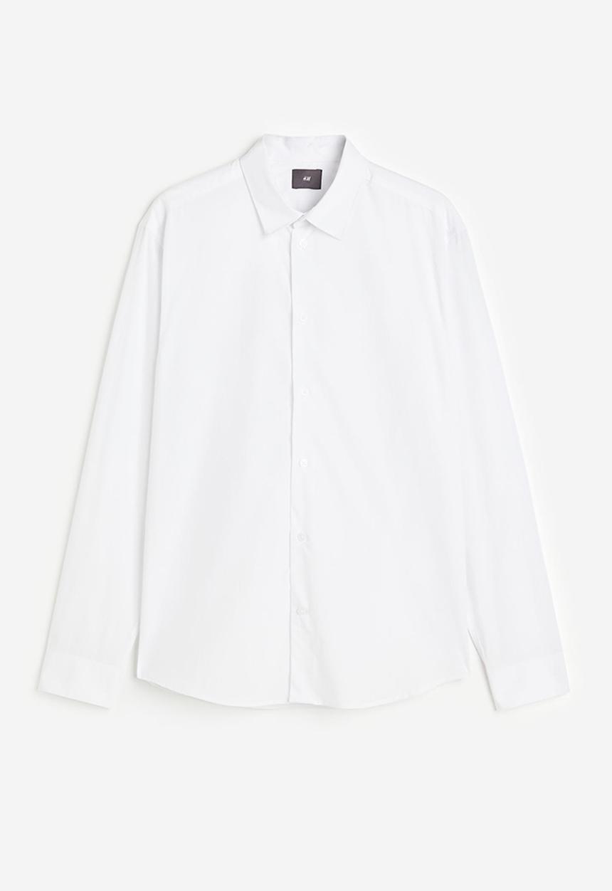H&M - Regular fit poplin shirt - white