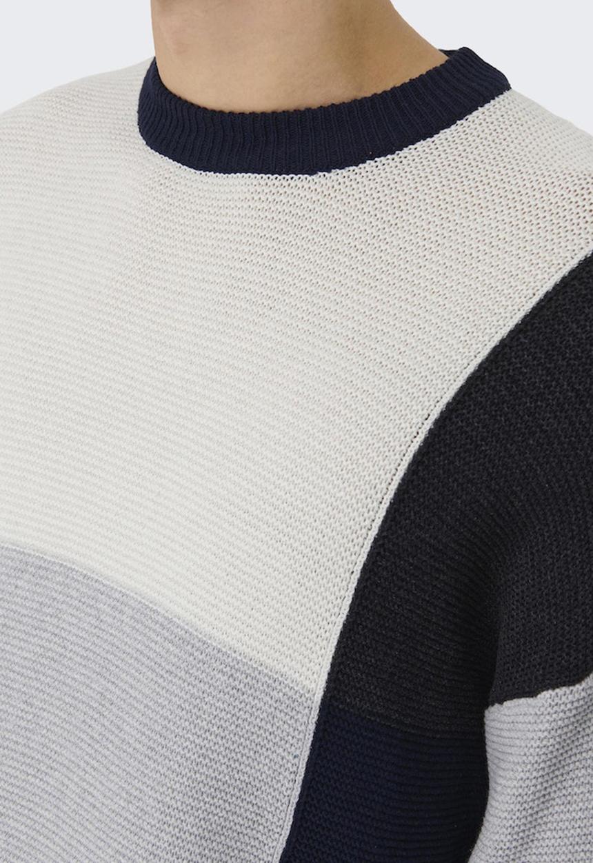 Only & Sons - Onskendruck Life Ds 5 Block Crew Knit - Light Grey Melange