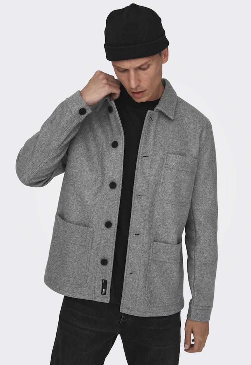 Only & Sons - OnsJax Aw Jacket Otw - Light Grey Melange