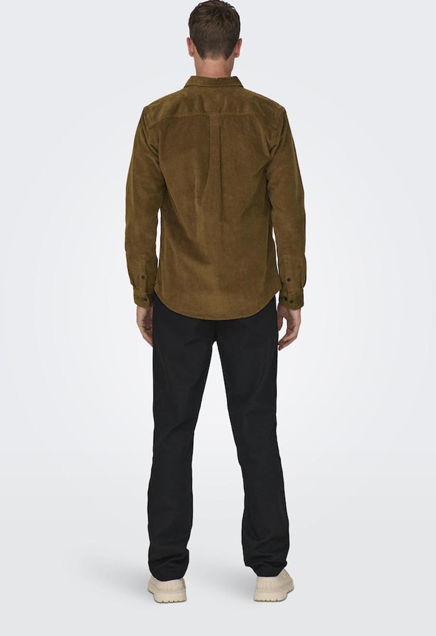 Only & Sons - ONSNewterry Reg Cord L/S Shirt - Monks Robe
