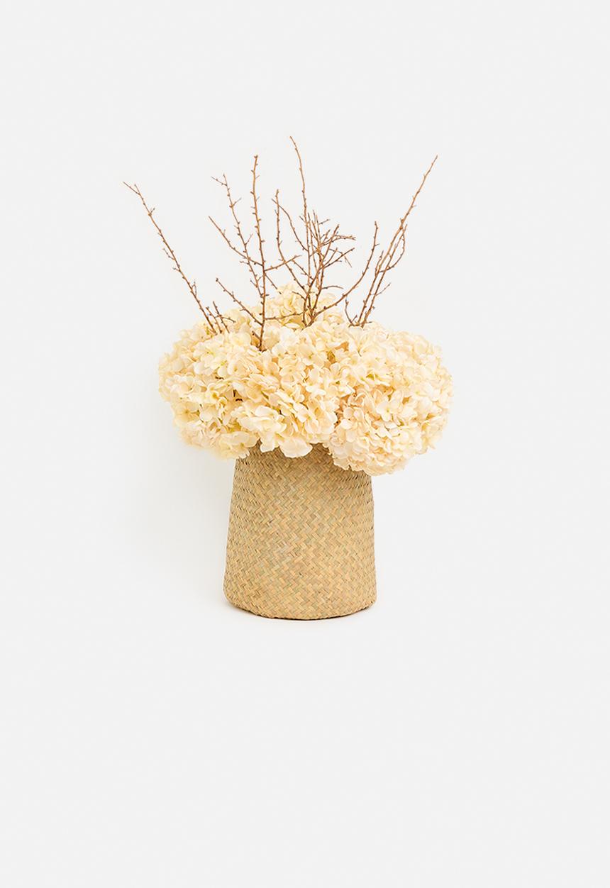 Silk By Design - Dry look hydrangea arrangement - cream