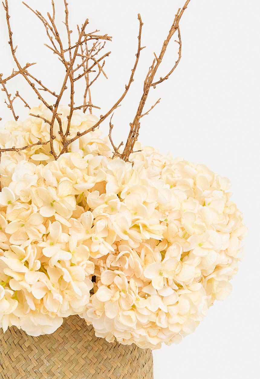 Silk By Design - Dry look hydrangea arrangement - cream