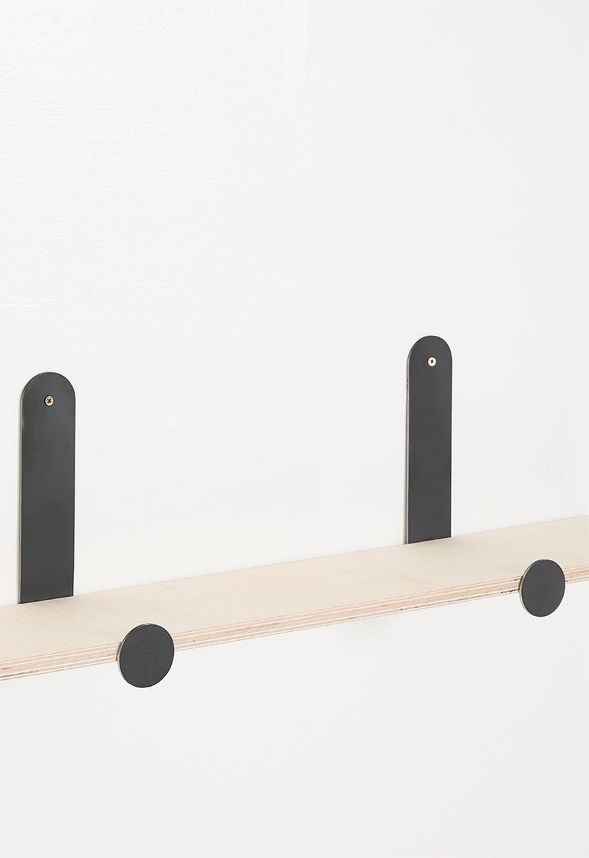 Native Decor - Calire double wall mounter shelf-balck