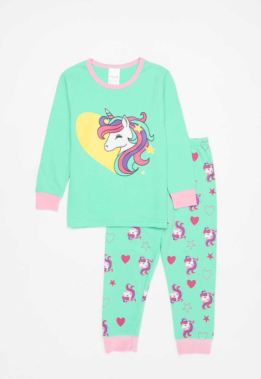 Pop Candy - Unicorn print pj set - blue