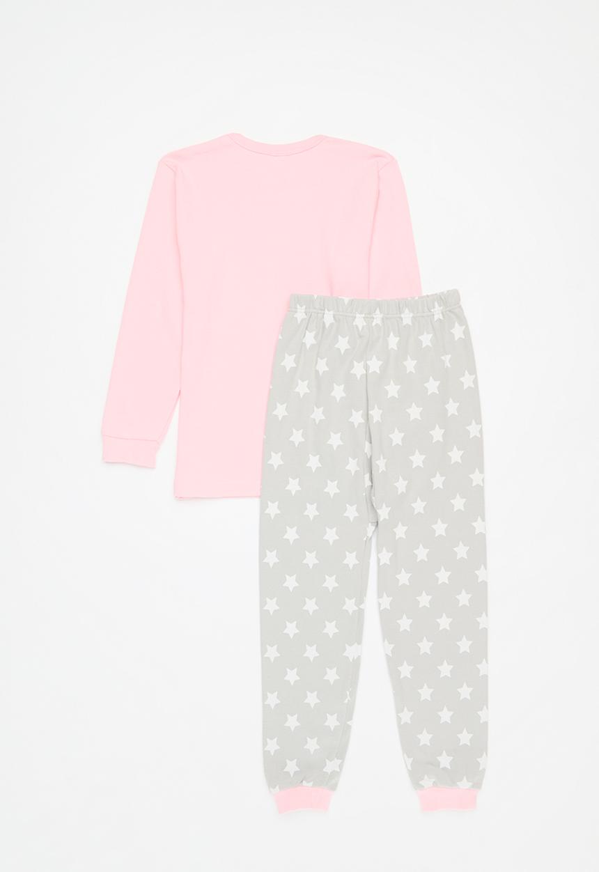 Pop Candy - Printed pj set - pink & grey
