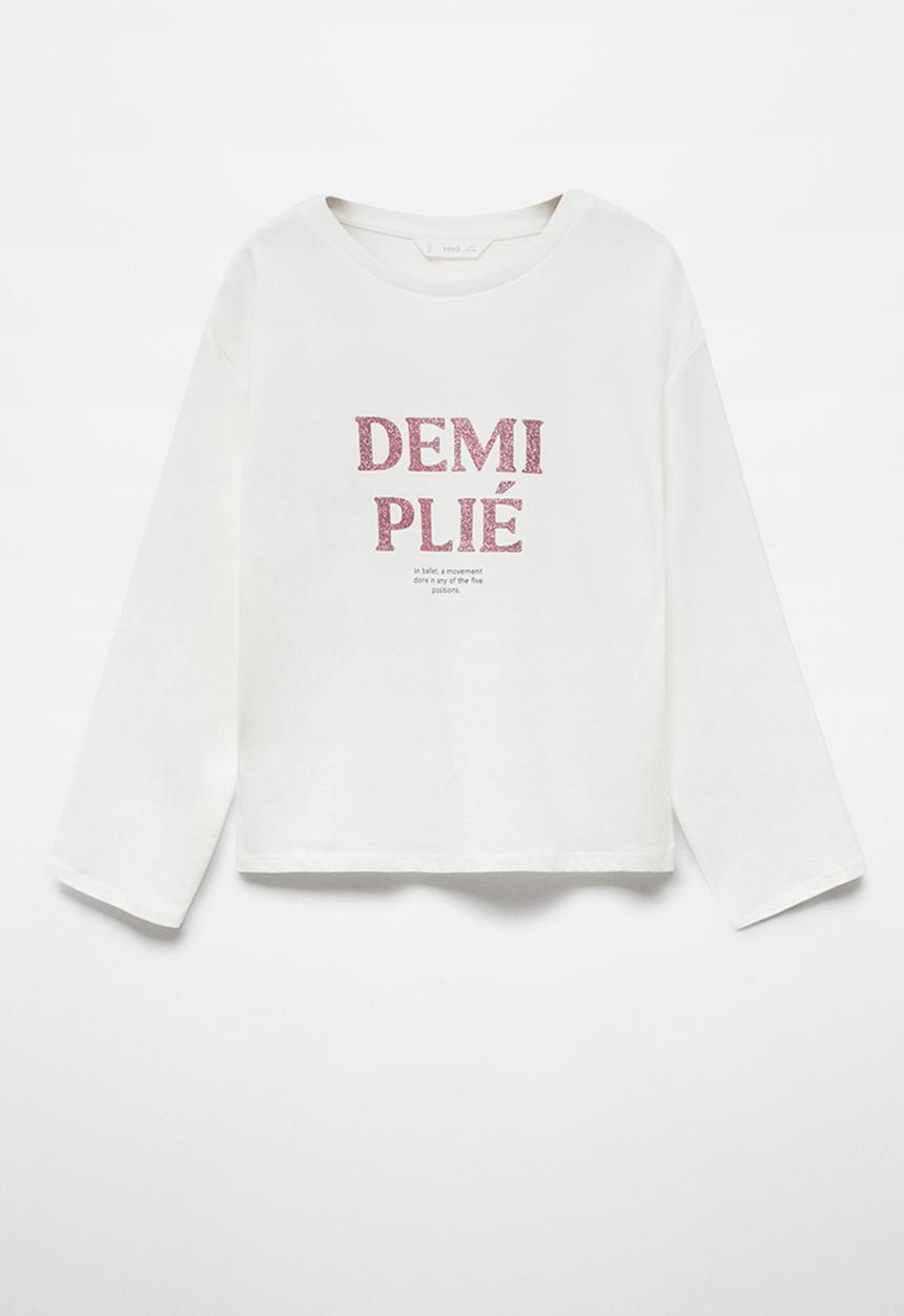 MANGO - T-shirt demi - off white
