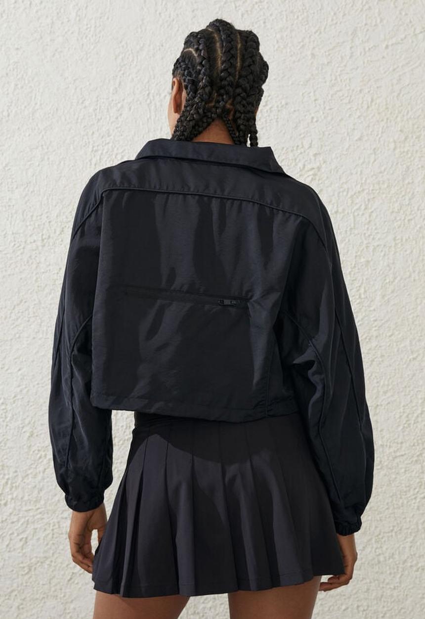 Cotton On - Cropped contrast anorak - black