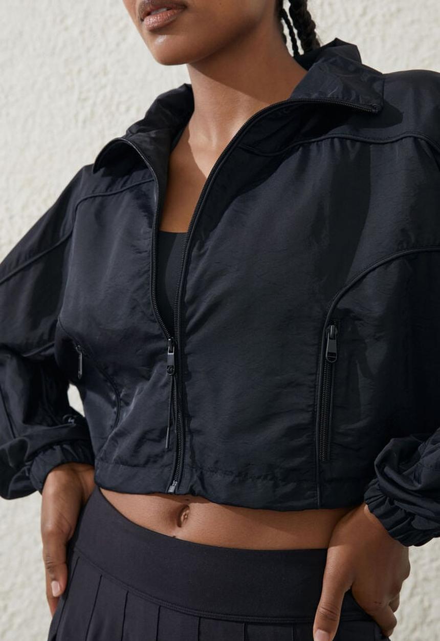 Cotton On - Cropped contrast anorak - black