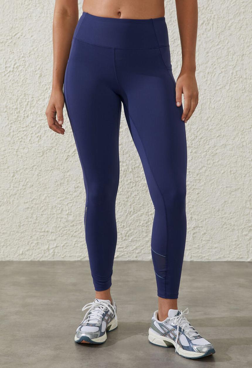 Cotton On - Ultra Luxe Mesh 7/8 Tight - Quiet Sky/Av Stitch
