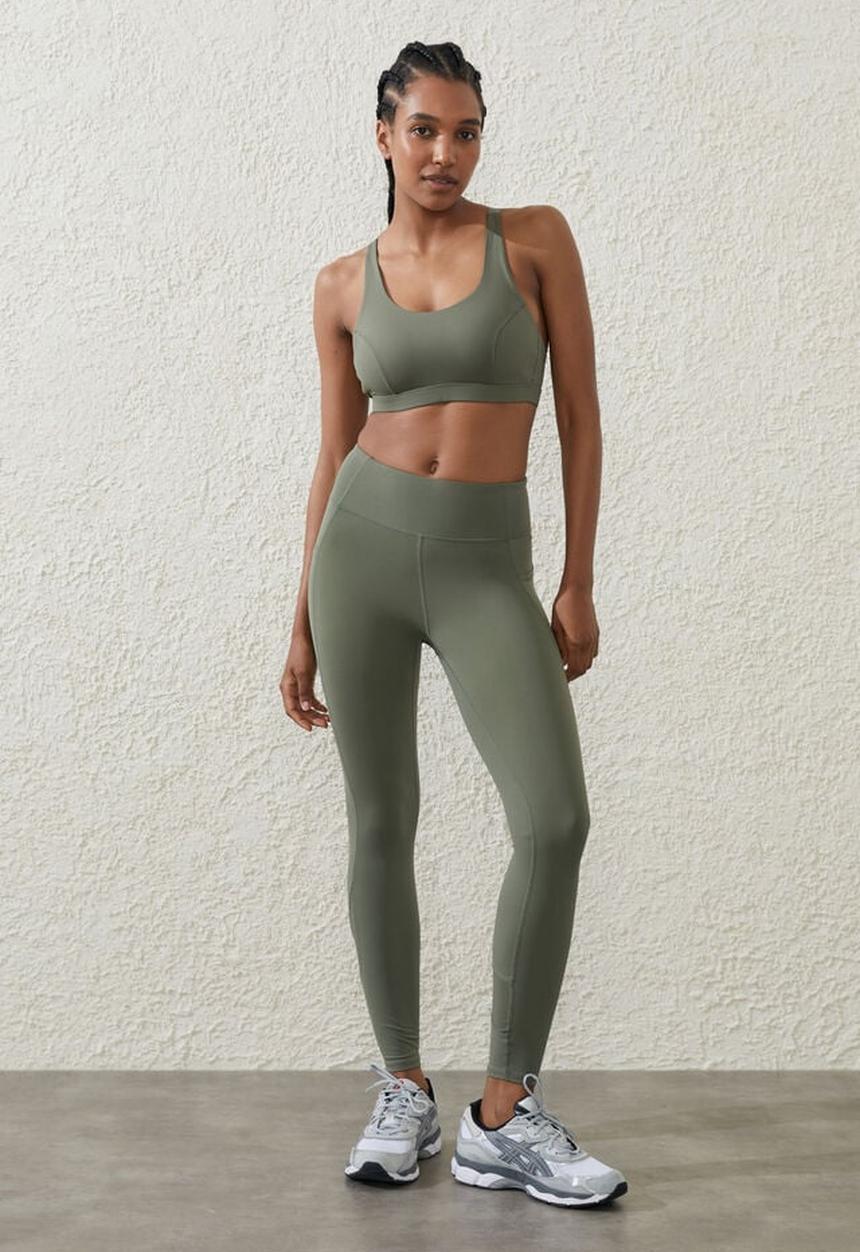 Cotton On - Ultra luxe mesh 7/8 tight - sweet green