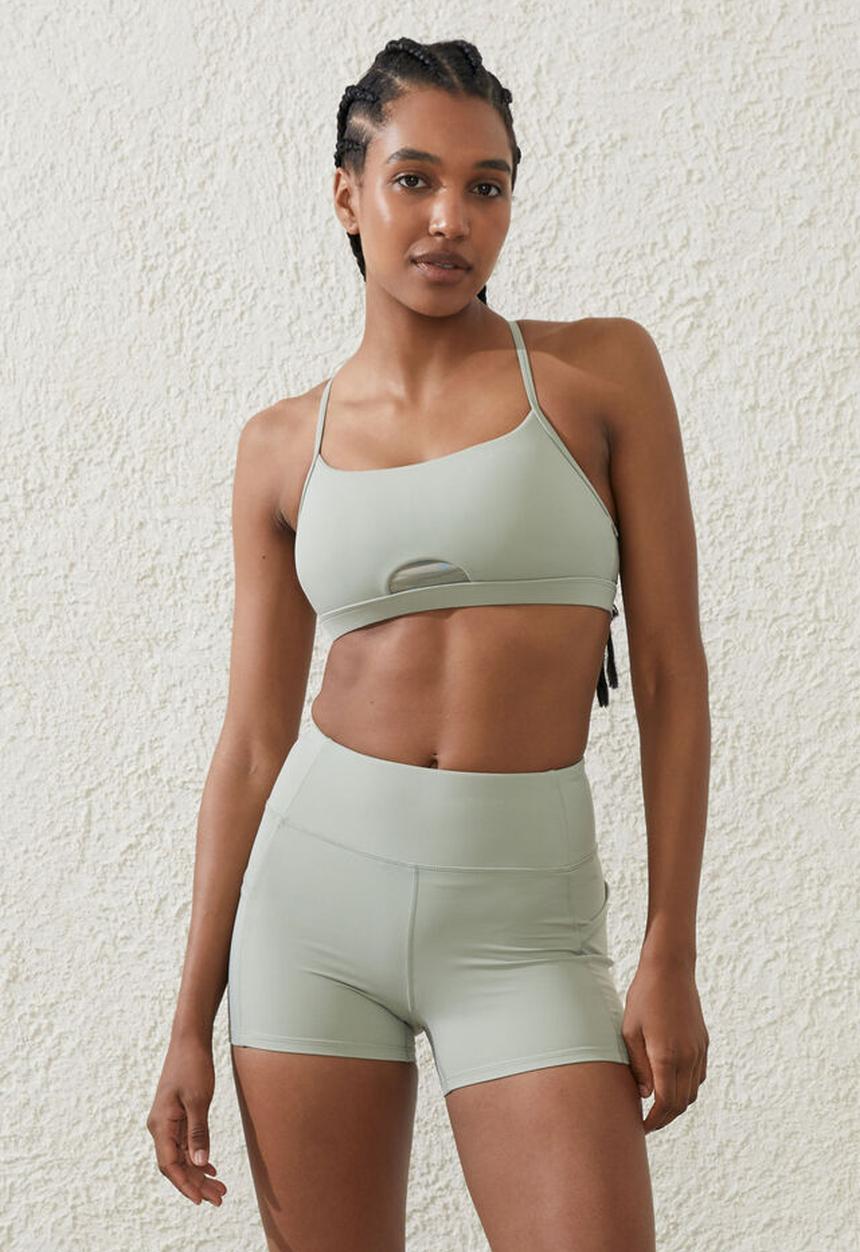 Cotton On - Ultra luxe mesh shortie short - green cloud