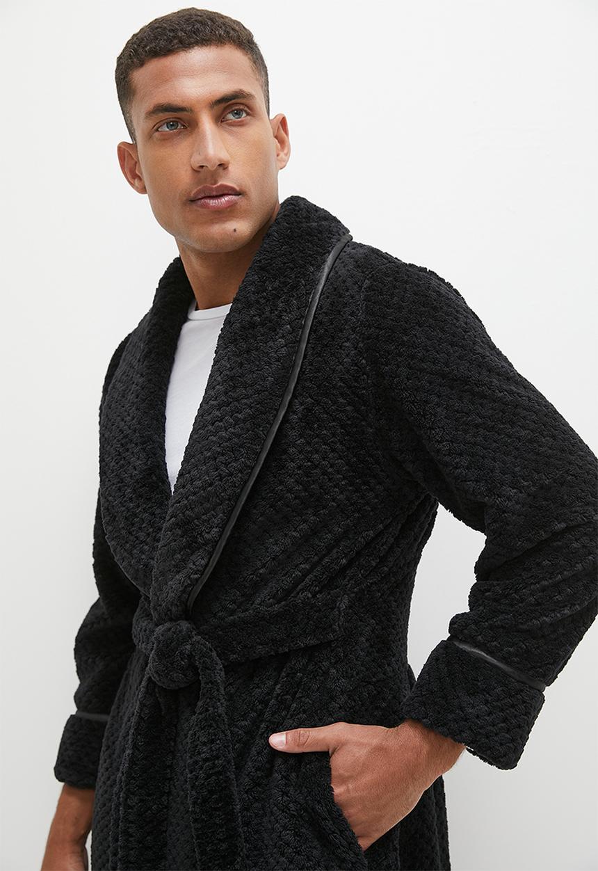 basicthread - Plush robe - black