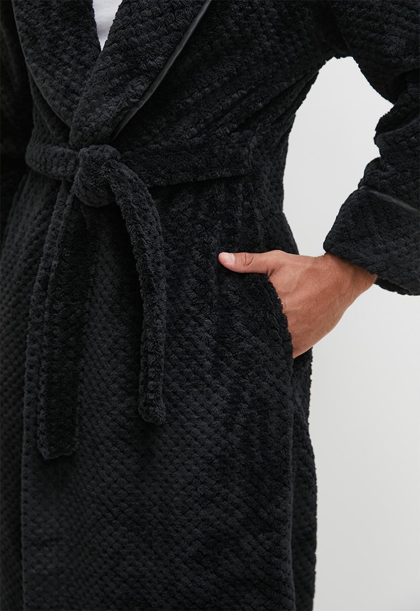 basicthread - Plush robe - black