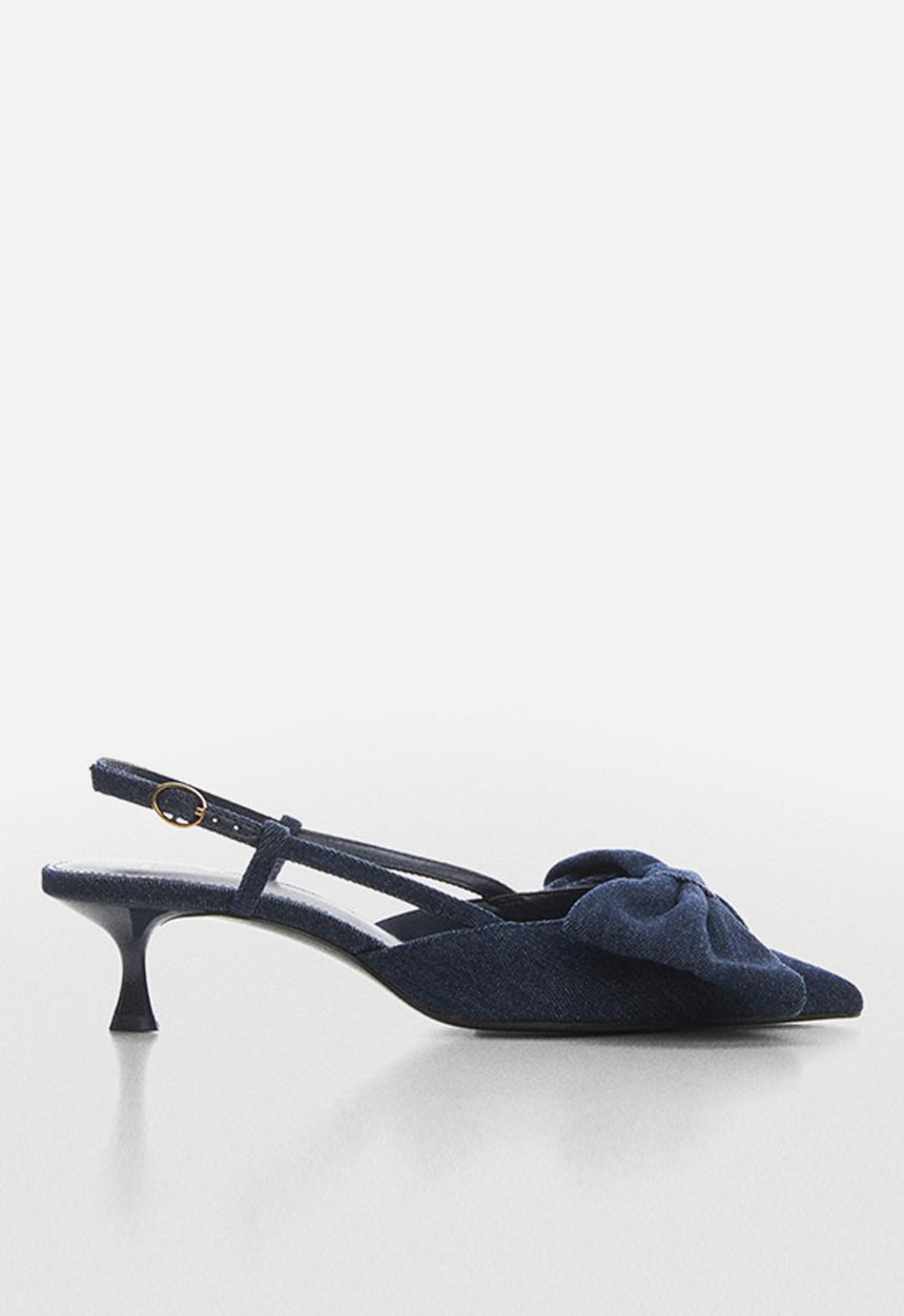 MANGO - Lacia slingback kitten heel - open blue