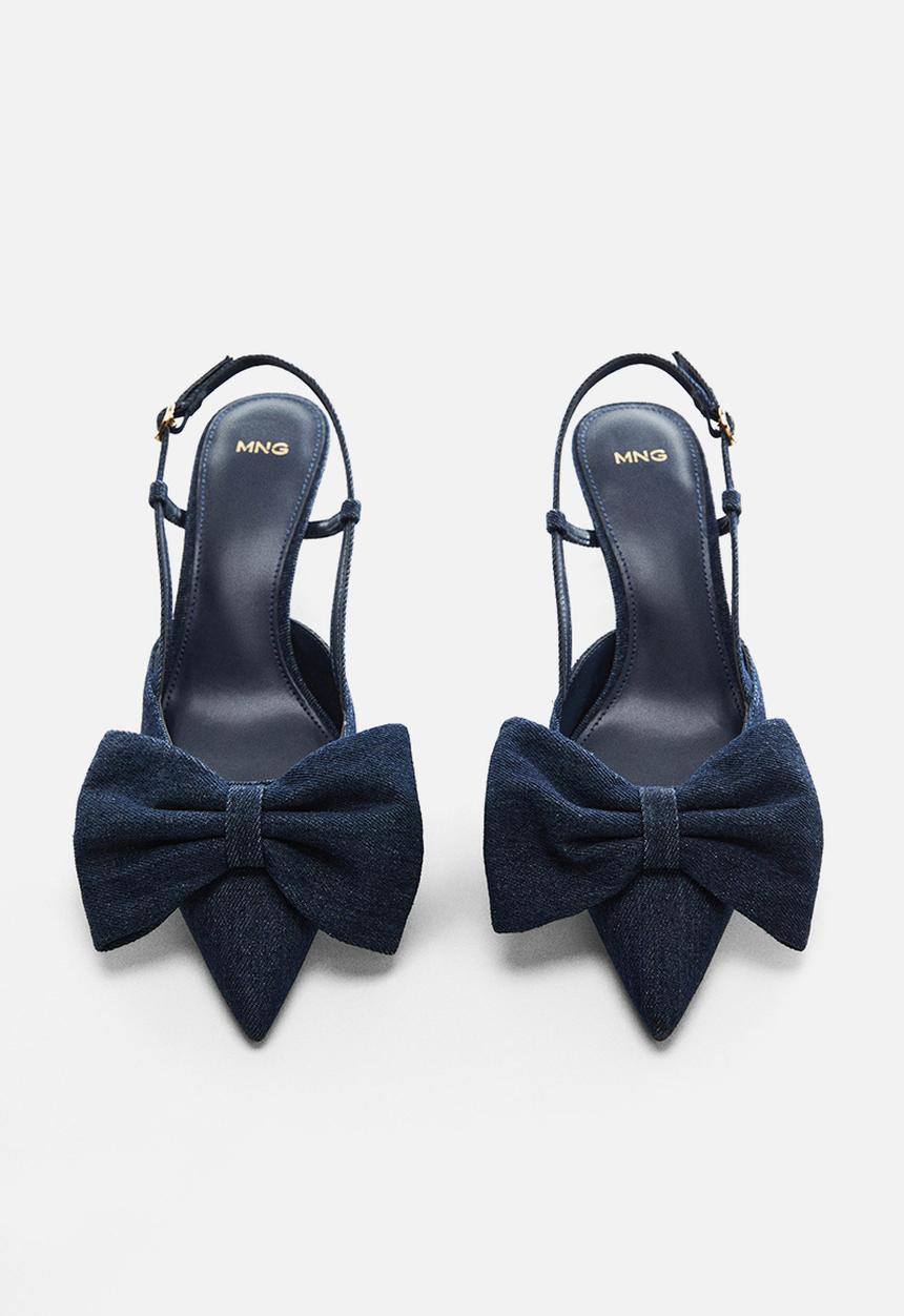 MANGO - Lacia slingback kitten heel - open blue