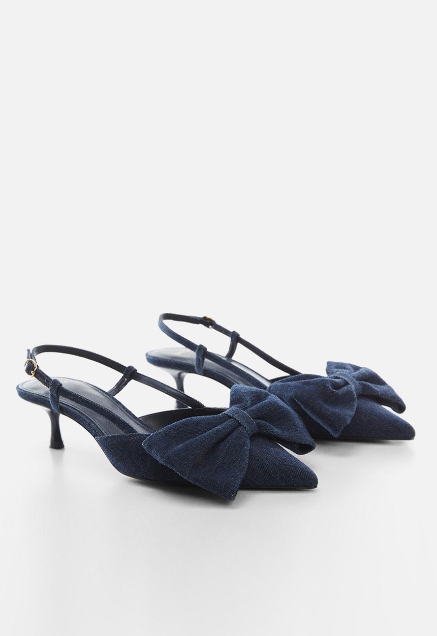 MANGO - Lacia slingback kitten heel - open blue