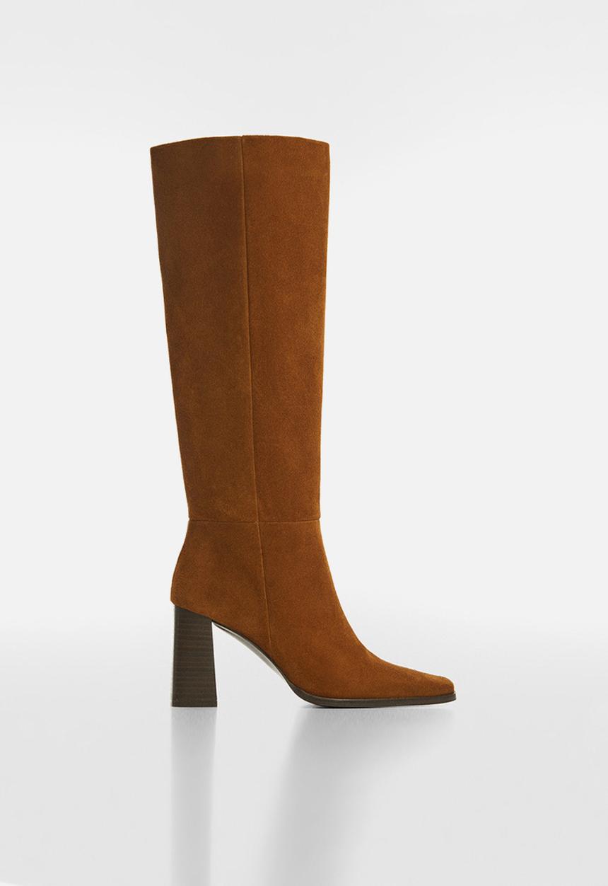 MANGO - Jockey mid calf boot - medium brown