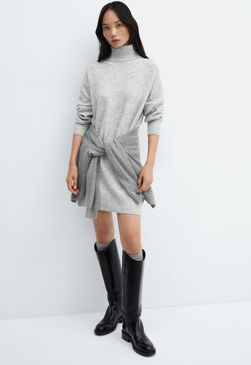 MANGO - Dress taldora - light pastel grey