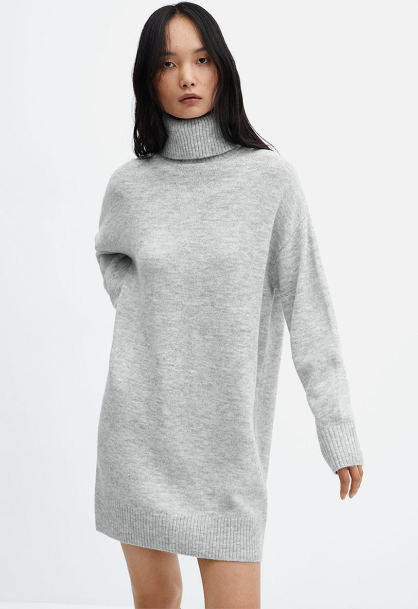 MANGO - Dress taldora - light pastel grey