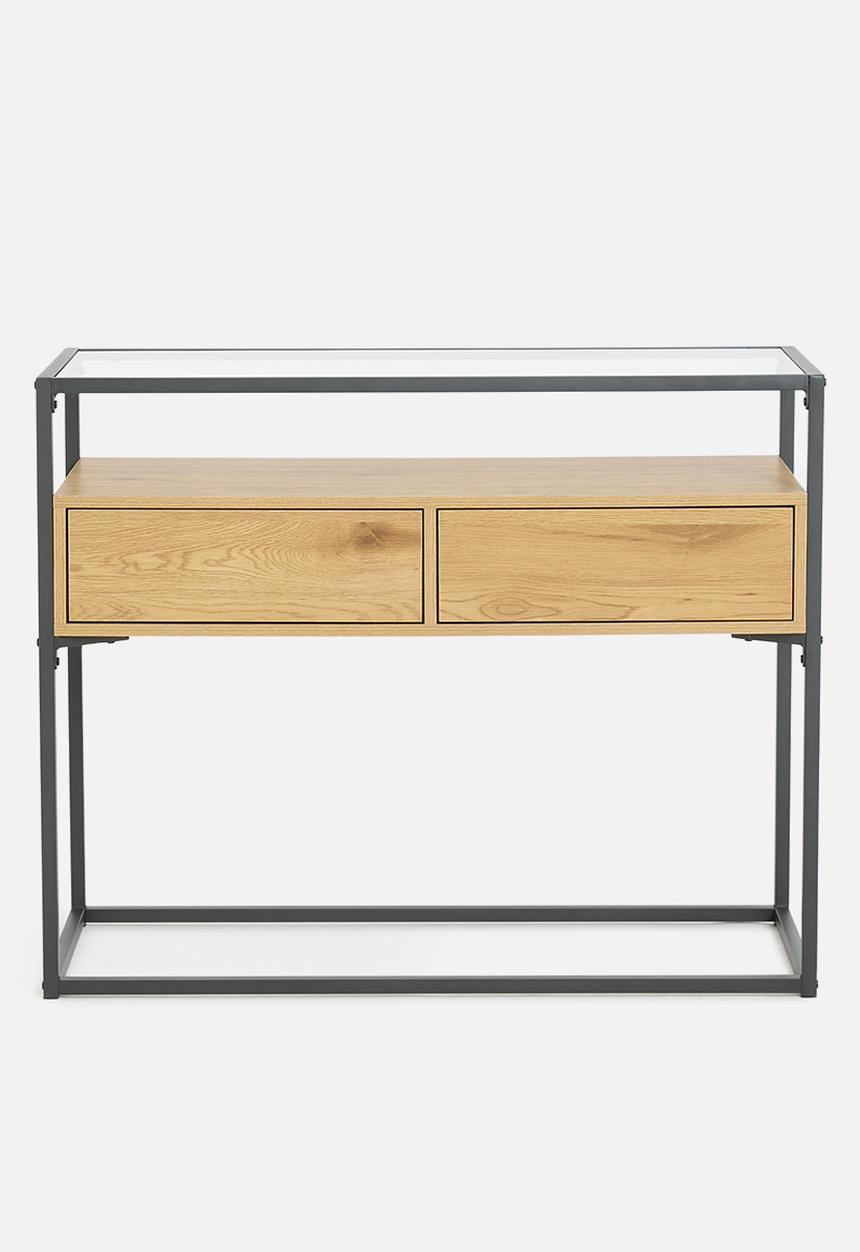 Sixth Floor - Madden console table - natural & black
