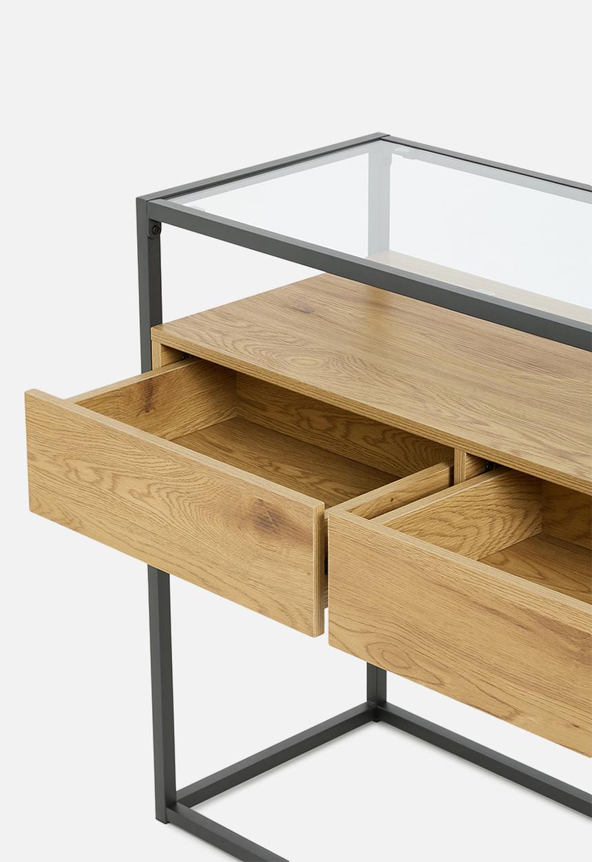 Sixth Floor - Madden console table - natural & black