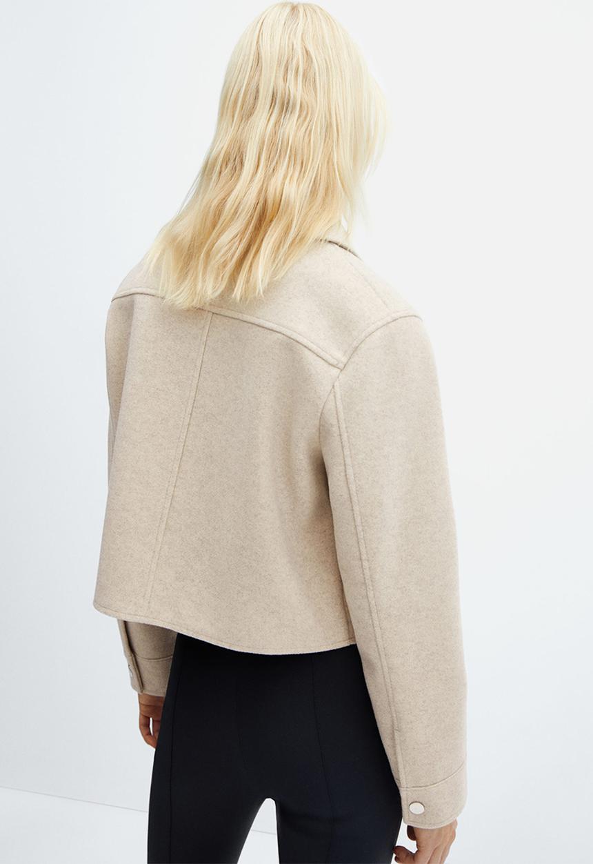 MANGO - Jacket zipi - light beige