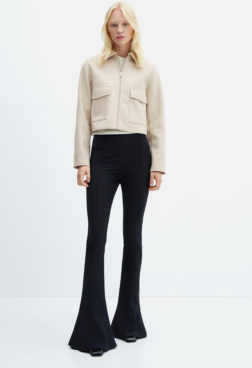 MANGO - Jacket zipi - light beige