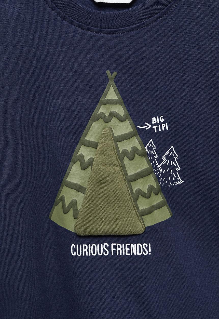 MANGO - T-shirt tipi - navy