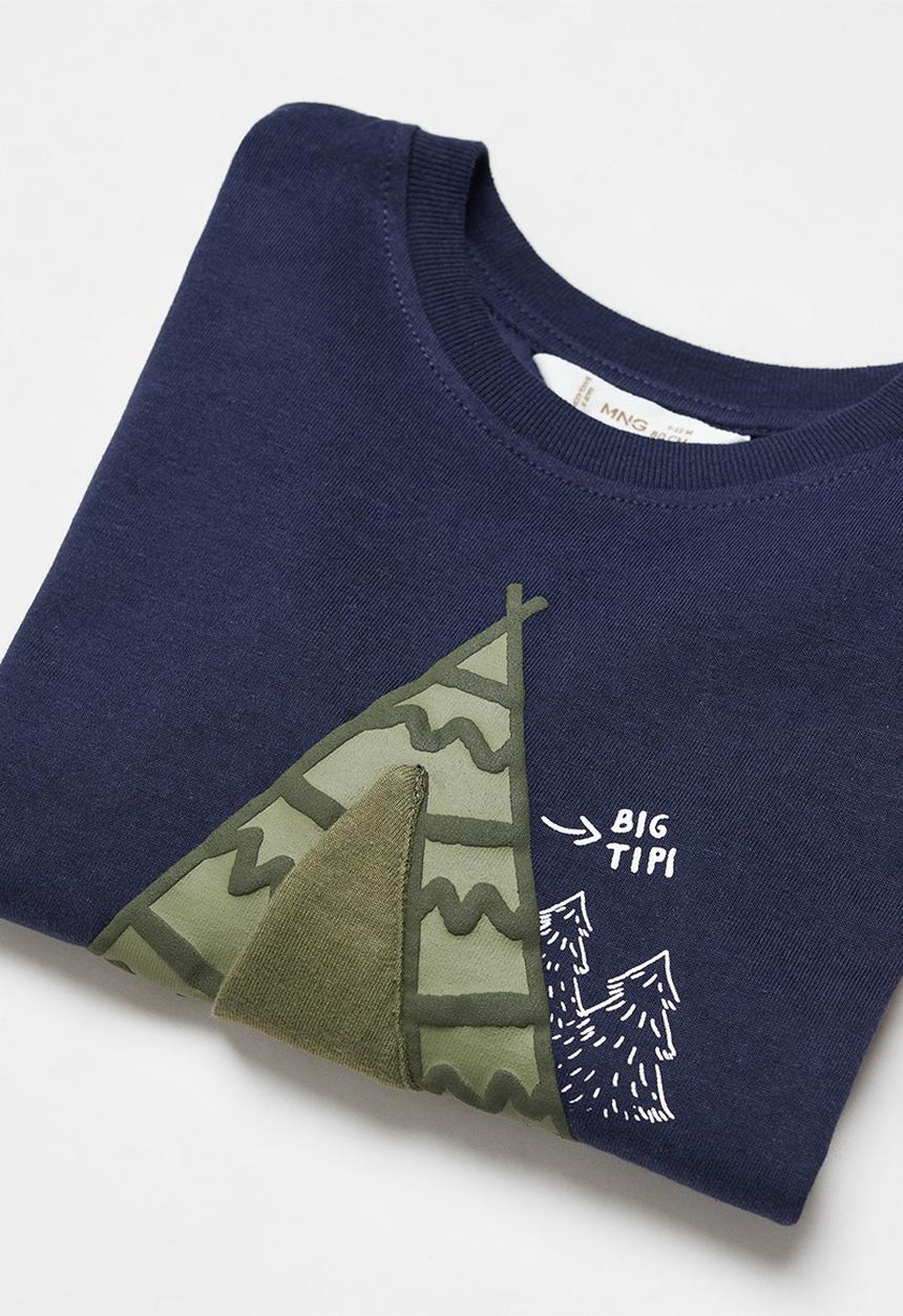 MANGO - T-shirt tipi - navy