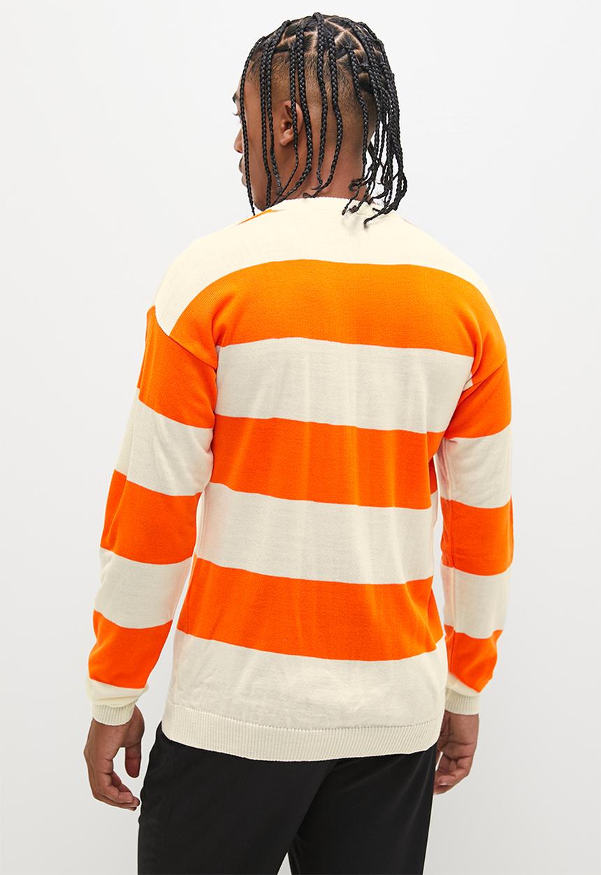 STYLE REPUBLIC - Oversized striped knit - orange & ecru