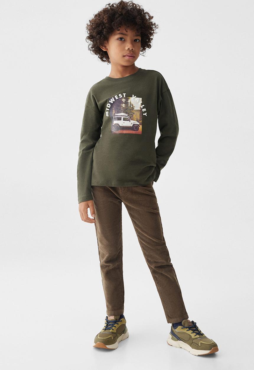 MANGO - T-shirt midwest - dark green